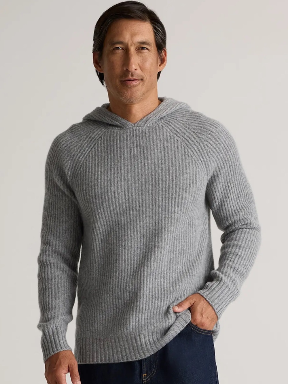Quince Men's Mongolian Cashmere Fisherman Pullover Hoodie
